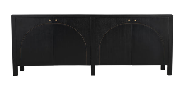 Weston Sideboard, Hand Rubbed Black with Light Brown Trim