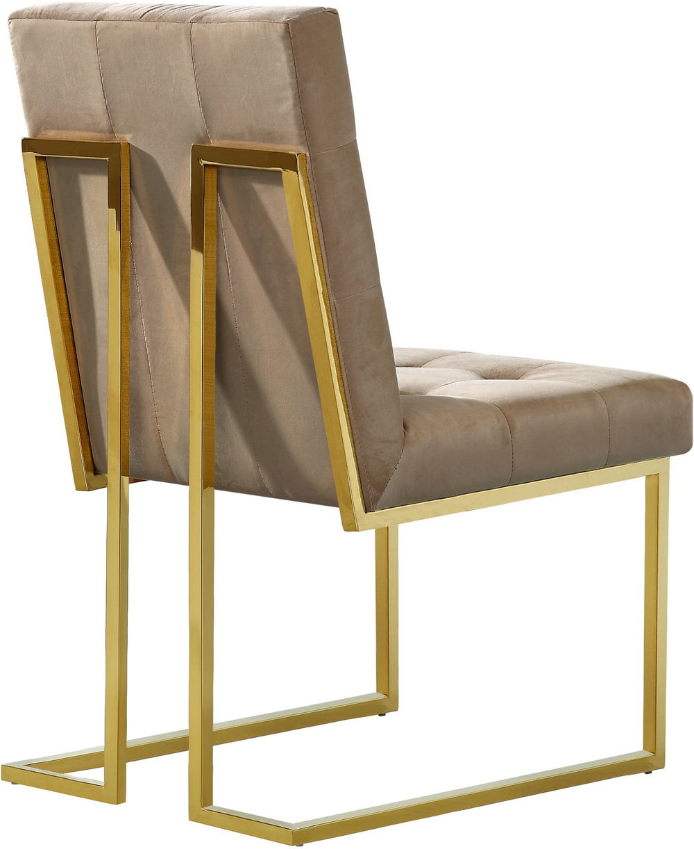 Benny Dining Chair In Beige Velvet