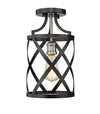 Malcalester 1 Light Flush Mount in Matte Black + Brushed Nickel Finish