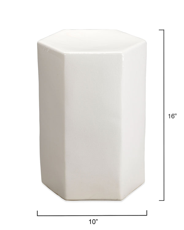 Porto Ceramic Indoor/Outdoor Side Table-Small, White