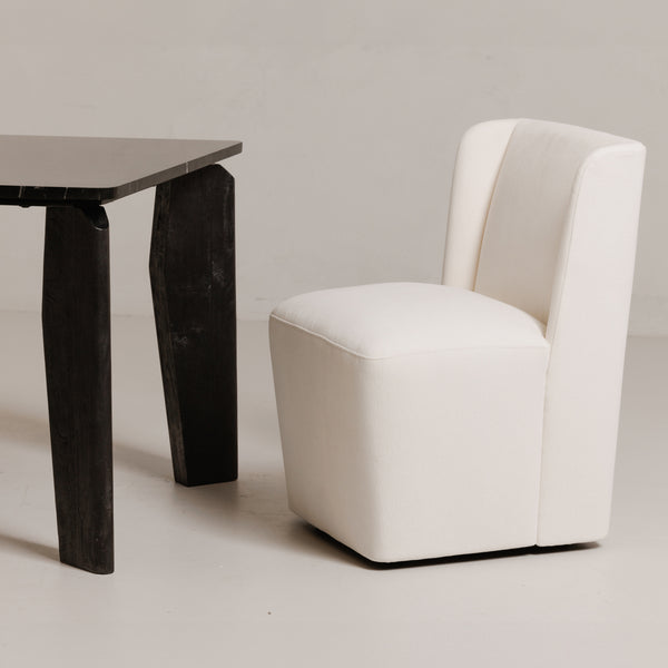 Moe's Cormac Rolling Dining Chair in Cream