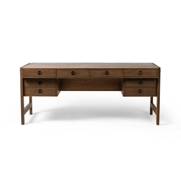 Oakley Desk - Dark Toasted Oak Veneer