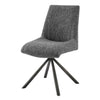 Viona Fabric Swivel Dining Side Chair In Blazer Dark Gray (Set of 2)