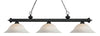 Riviera 3 Light Billiard Light in Matte Black Finish