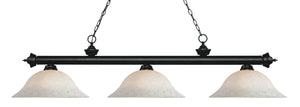 Riviera 3 Light Billiard Light in Matte Black Finish