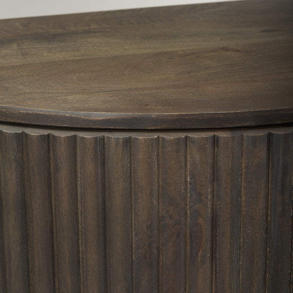 Terra Fluted Dark Brown 2-Door Accent Cabinet