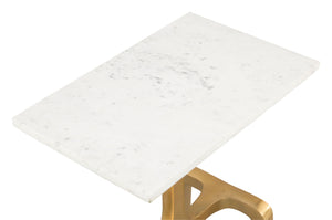 Clement Marble Side Table White & Gold
