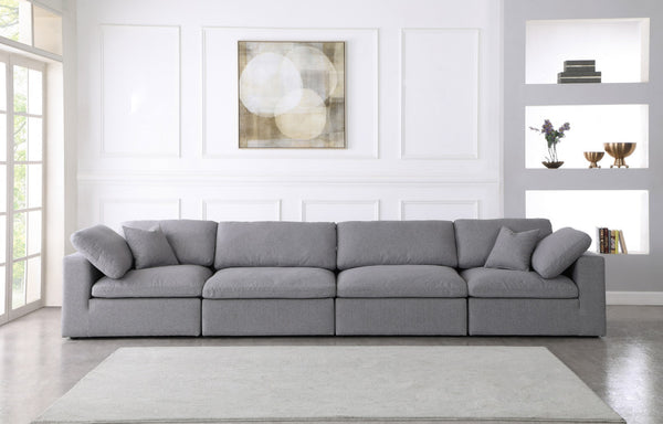 Carmen Cloud Modular Sofa In Grey Linen Fabric