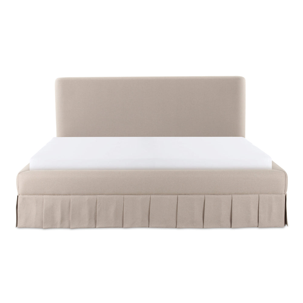 Maren Queen Bed in Beige Upholstery