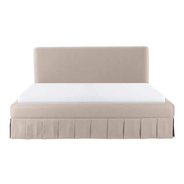 Maren Queen Bed in Beige Upholstery