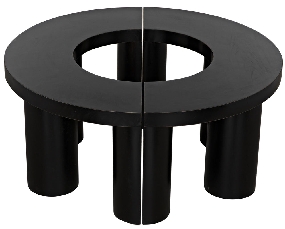 Pluto Mahogany Coffee Table in Hand-Rubbed Black