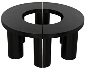 Pluto Mahogany Coffee Table in Hand-Rubbed Black