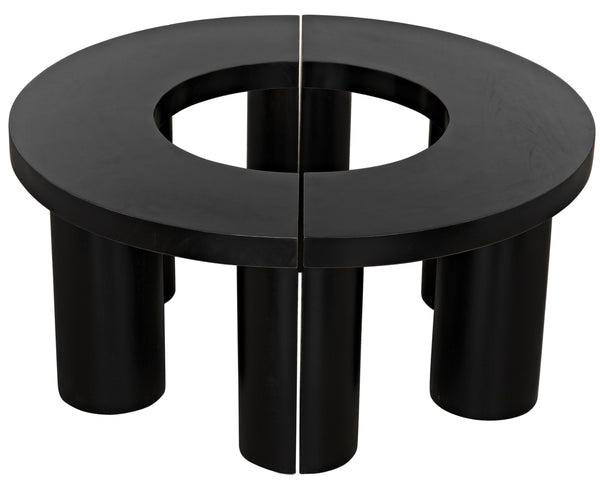 Pluto Mahogany Coffee Table in Hand-Rubbed Black