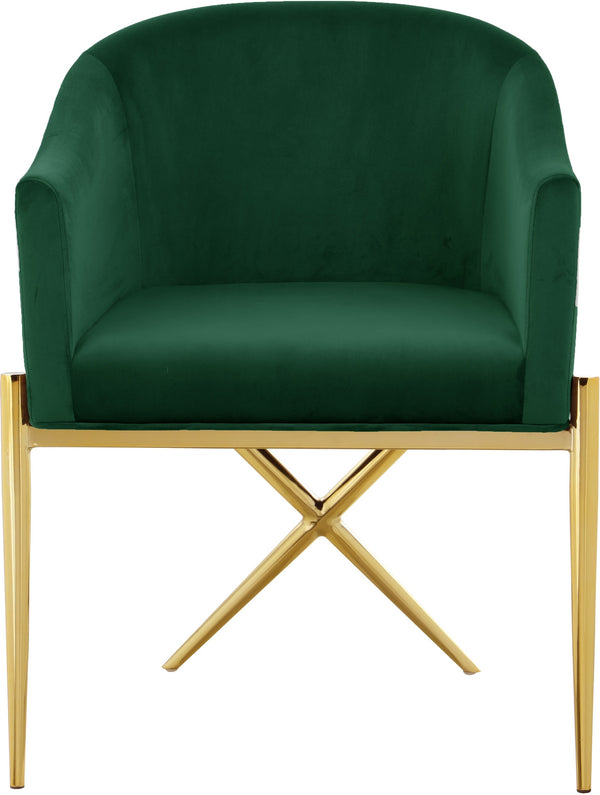 Doris Dining Chair In Green Velvet