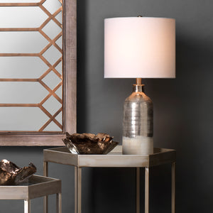 Varnish Ceramic Table Lamp, Silver