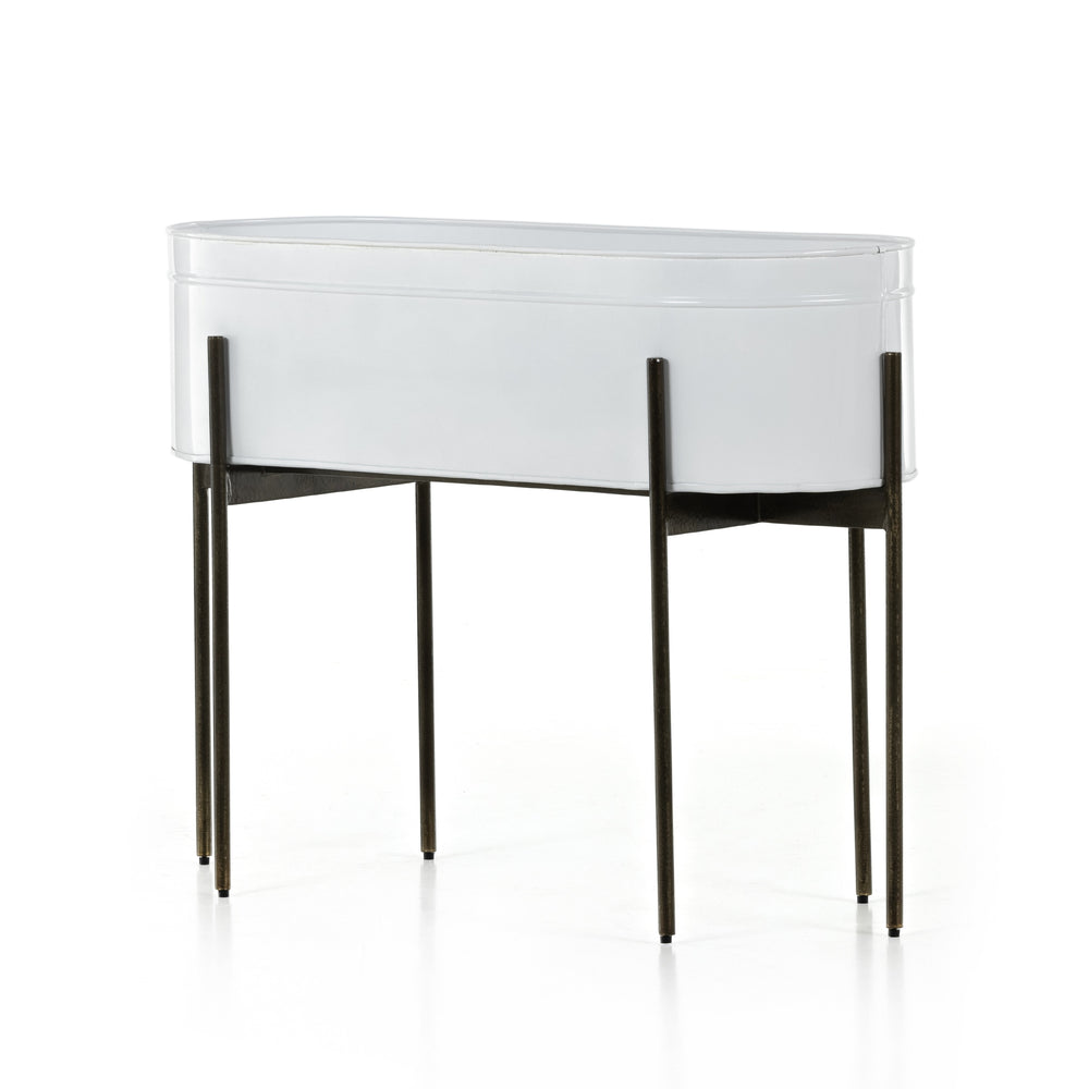 Jed Large Planter In White High Gloss