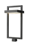 Luttrel 1 Light Outdoor Post Mount Fixture in Black Finish