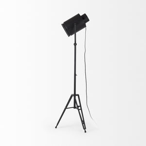Debdou 22L x 22W x 61H Black and White Metal Adjustable Cinema-Style Floor Lamp