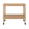CLASSIC BAR CART WITH FLUTED DETAIL IN NATURAL OAK