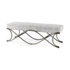 Ayla 55L x 17.6W x 18H Dark Gray Fabric Seat W/ Dark Nickel Metal Frame Bench