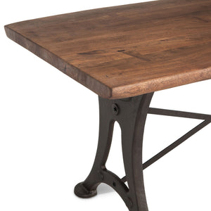 Organic Forge 72-Inch Live Edge Gathering Table with Antique Zinc Base