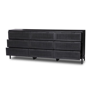 Sydney 9 Drawer Dresser - Black Cane