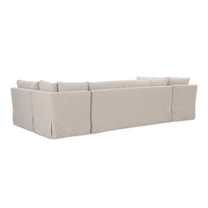 Moe's Fable U-Shape Slipcover Banquette 129" Beige