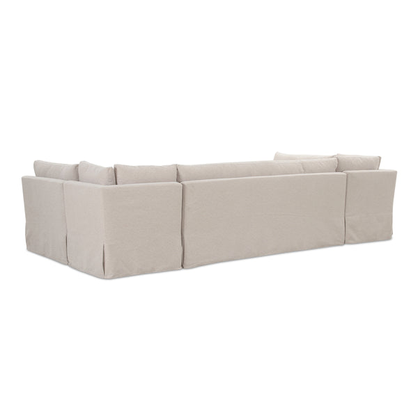 Moe's Fable U-Shape Slipcover Banquette 129" Beige