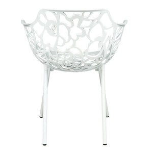 ORO ALUMINUM CHAIR (WITH ARMS) - WHITE