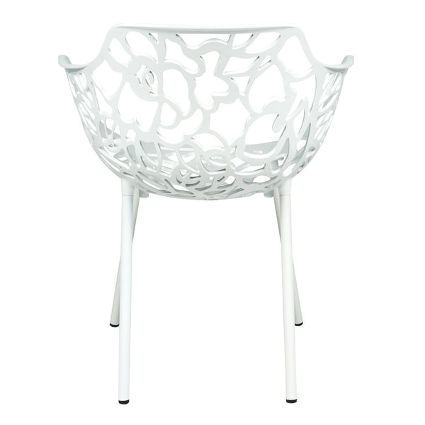 ORO ALUMINUM CHAIR (WITH ARMS) - WHITE