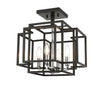 Titania 4 Light Semi Flush Mount in Black + Chrome Finish
