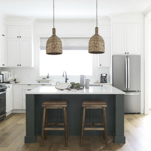 Campanile 16.0L x 16.0W x 27.0H Brown Whicker Pendant Light