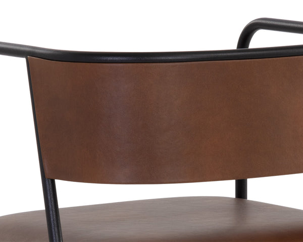 BRENAN DINING ARMCHAIR - BRAVO COGNAC