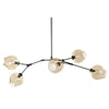 Harris Five Light Pendant Lamp - Black / Cognac