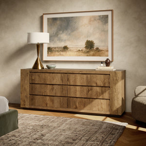 Abaso 6-Drawer Dresser In Rustic Wormwood Oak