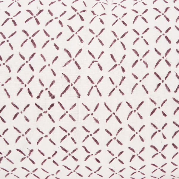 Jayden Cream w/ Merlot Print Linen Lumbar Decorative Pillow Cover