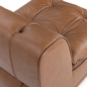 Haven Leather Armless Chair in Toffee Brown