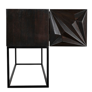 Zurich Console, Ebony Walnut with Iron