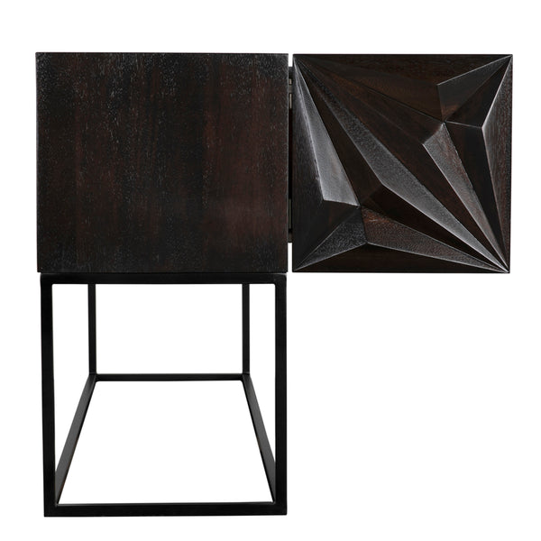 Zurich Console, Ebony Walnut with Iron