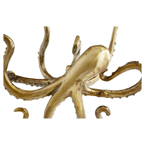 Octopus Shelf Decor in Aged Brass