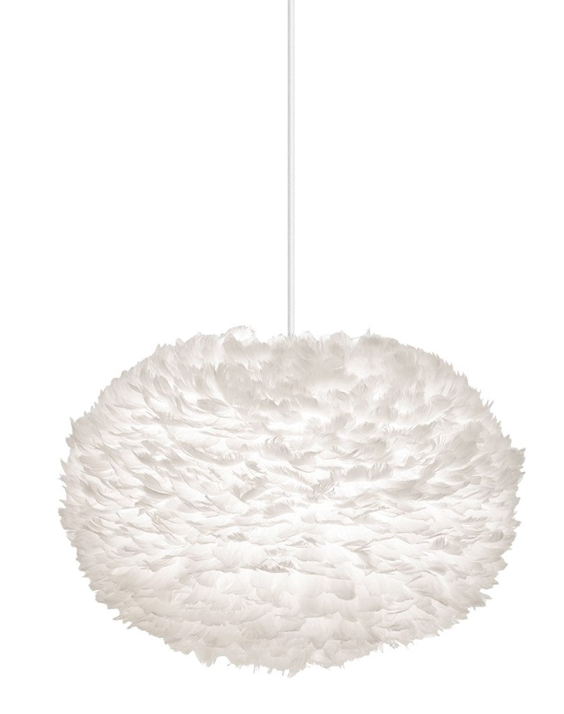 Eos XL Plug-In Pendant in White with White Cord