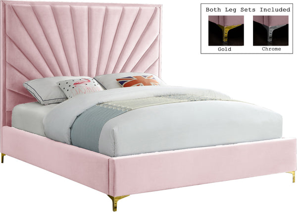 Wilfred Full Bed In Pink Velvet