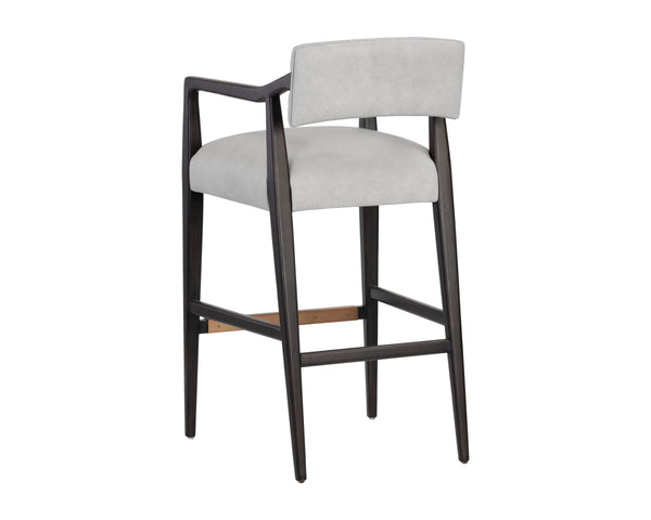 KEAGAN BARSTOOL - SALOON LIGHT GREY LEATHER