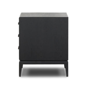 Rosenell Closed Nightstand - Black Oak Veneer