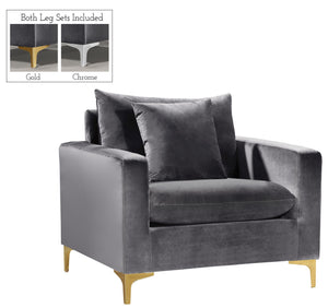 Lucy Chair In Grey Velvet
