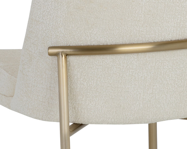 ZEKE DINING CHAIR - ANTIQUE BRASS - BERGEN IVORY