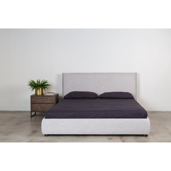 Moe's Luzon King Bed in Light Grey Linen