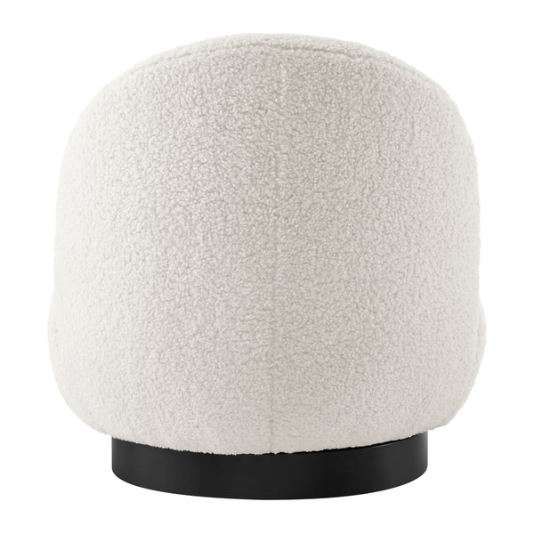 Zolia Faux Shearling Swivel Accent Chair, Shearling Beige