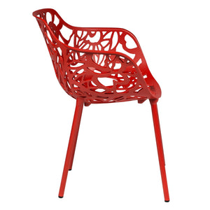 ORO ALUMINUM CHAIR (WITH ARMS) - RED