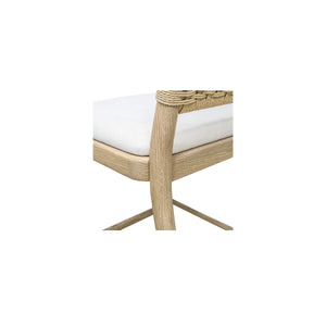 Claire Counter Stool with Oak and Beige Upholstery